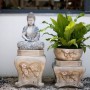 Садова скульптура ручної роботи Квітковий Будда для декору саду, балкона